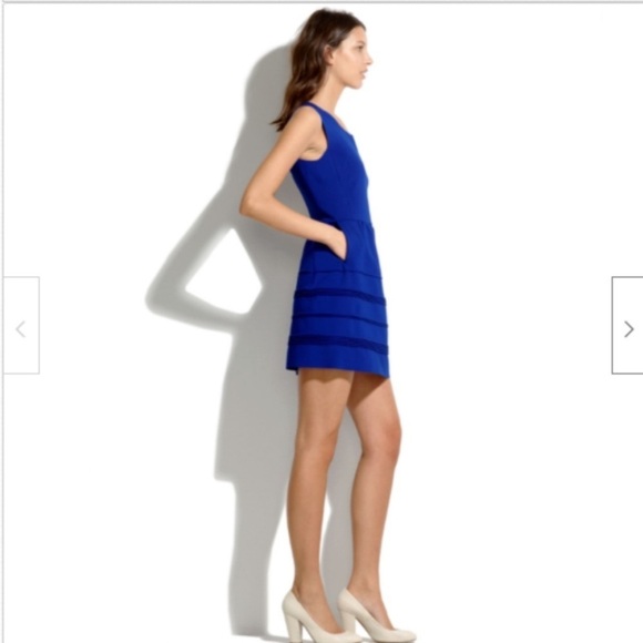 Madewell Silhouette Ponte Sleeveless Mini Dress M Cobalt Blue - Picture 4 of 12